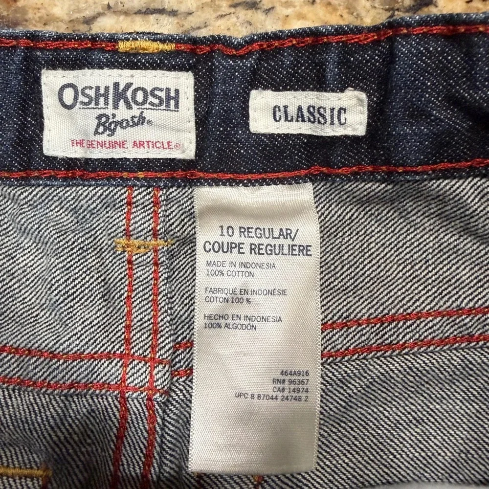 OshKosh Bgosh Kids Classic Straight Leg Dark Wash Blue Denim Jeans Size 10 Reg